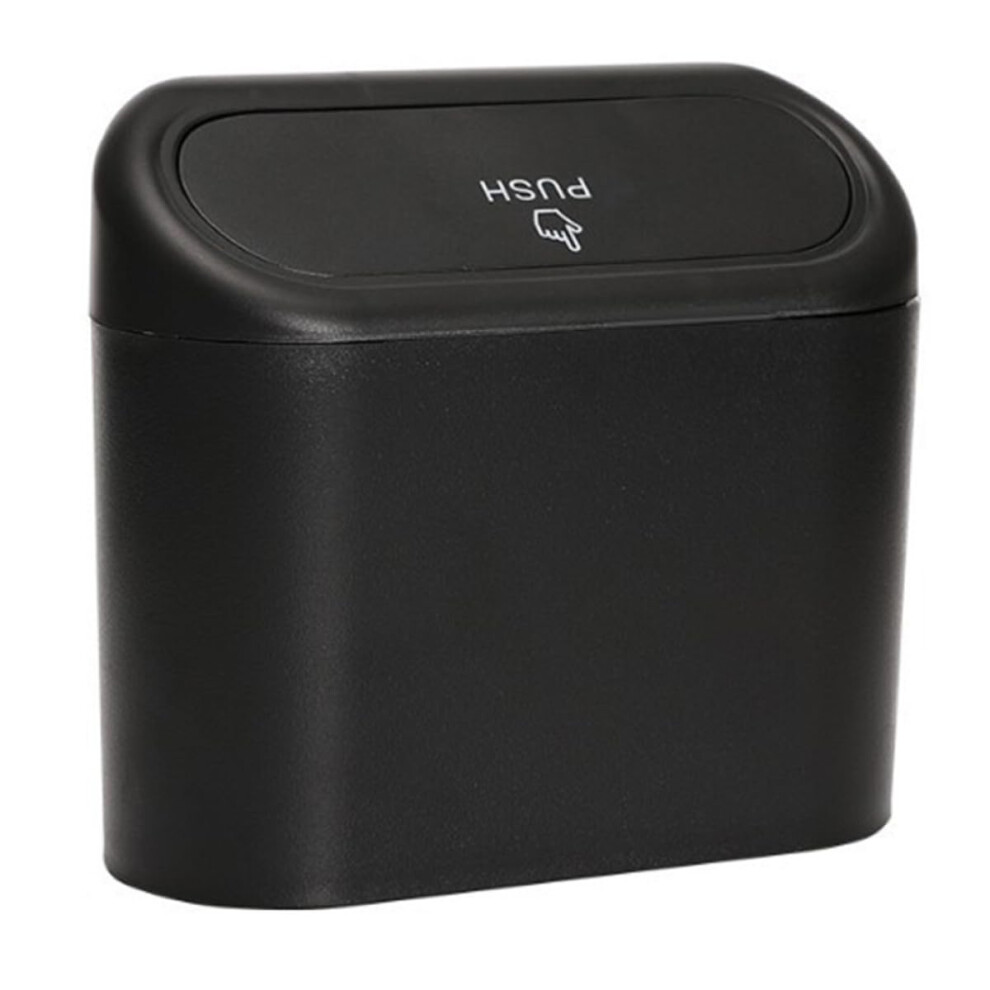 Car Garbage Bin For Vehicle Large Capacity Hanging Trash Can Lid Car Wastebasket Bin Black 5455468446979