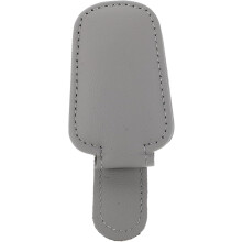 Car Visor Sunglasses Holder Gray PU Leather Clip Multifunctional Auto Glasses Organizer