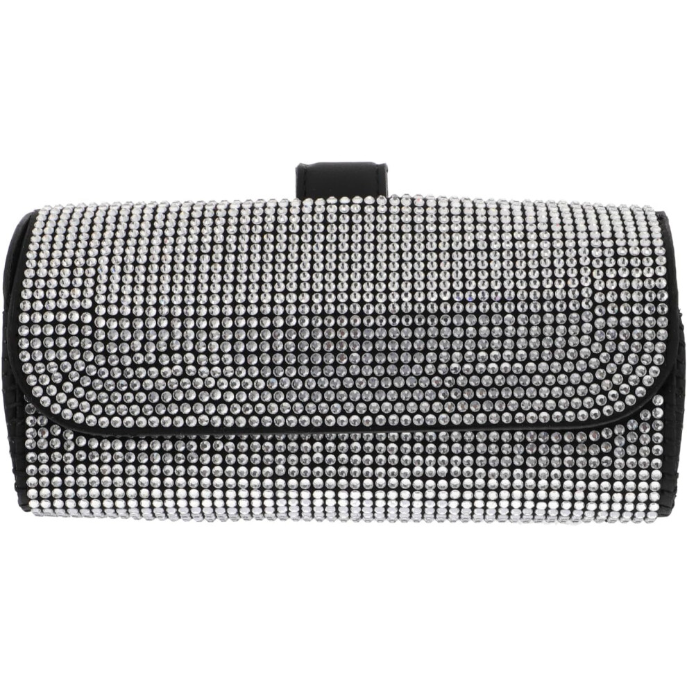 Car Sun Visor Sunglasses Holder Glasses Case With Rhinestones Portable Eyeglasses Box White 5455468528590