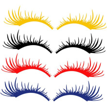 Auto-Wimpernaufkleber für Scheinwerfer, 4 Paar Augenbrauenaufkleber, Autoaufkleber und -abziehbilder, Schwarz, Rot, Gelb, Blau