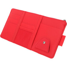 Pochette de rangement pour pare-soleil de voiture avec fermeture éclair et porte-lunettes de soleil multi-poches