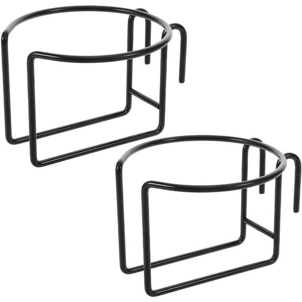2Pcs Trolley Cup Holder Grocery Cart Cup Holder Beverage Drink Mount Iron Wallmounted Versatile Design Black 5455468444753