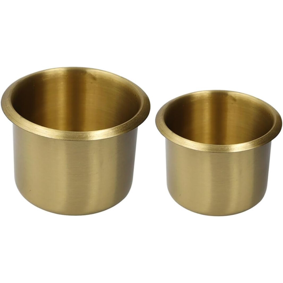2 Pcs Recessed Metal Cup Holder Insert 6.7X5.5cm 9X5.5cm Universal Drinks Holder 5455468445804