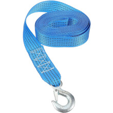 Correia de reboque de gancho de serviço pesado 6m manual azul para caminhões barco reboque rigging recuperação off-road