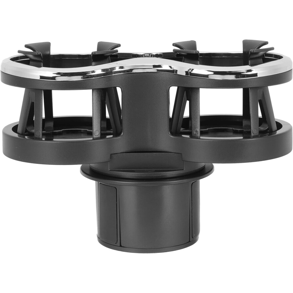 Car Dual Slot Cup Holder Expander Vehicle Drink Cup Extender Multi-Function Water Bottle Rack Compatible Black 5455468445347