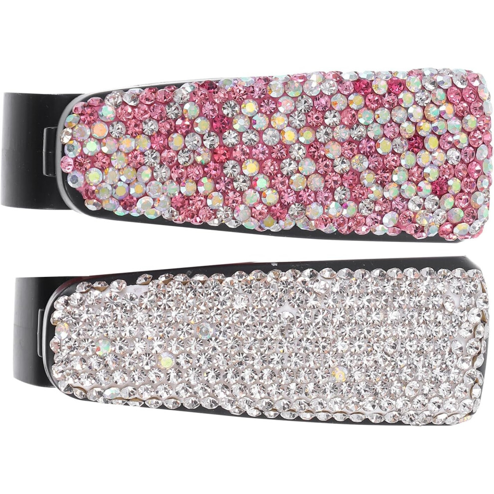 2Pcs Car Sun Visor Holder Clip Glasses Bill Holder For Car Visor Sunglasses Organizer Fits Sun Glasses Clips Pink/White 5455468449130