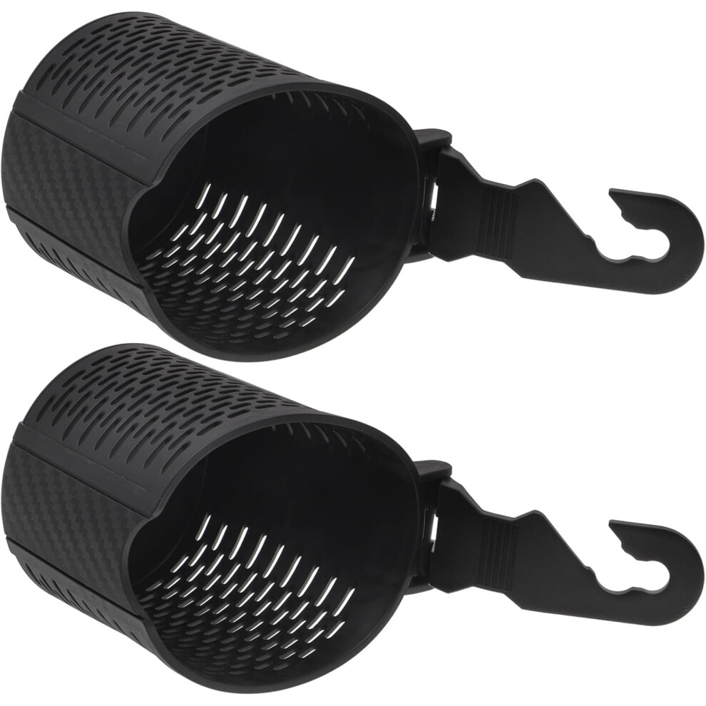 2Pcs Car Headrest Beverage Cup Holders Multifunctional Hanging Water Bottle And Cup Holder Black 5455468525124