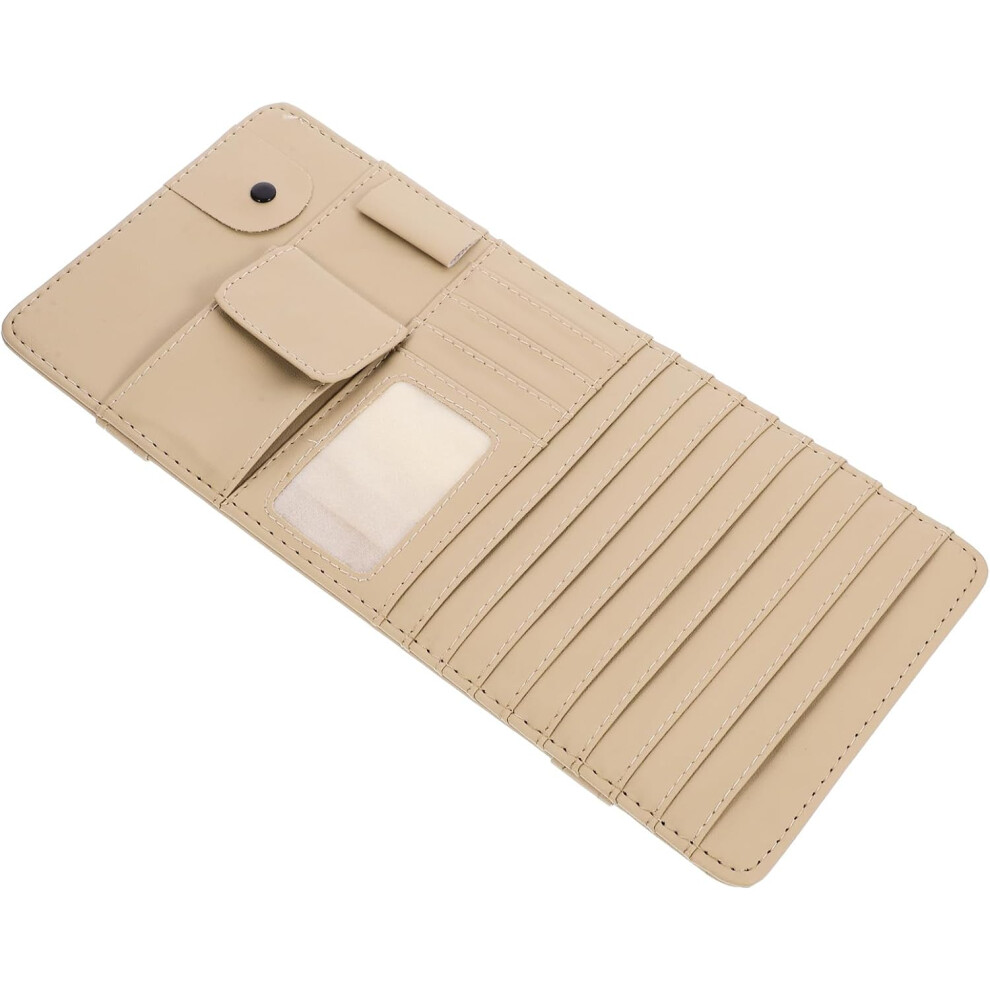 Multifunction Car Sun Visor Organizer Bag Cd Holder Storage Pouch For Auto Sunshade Beige 5455468448164