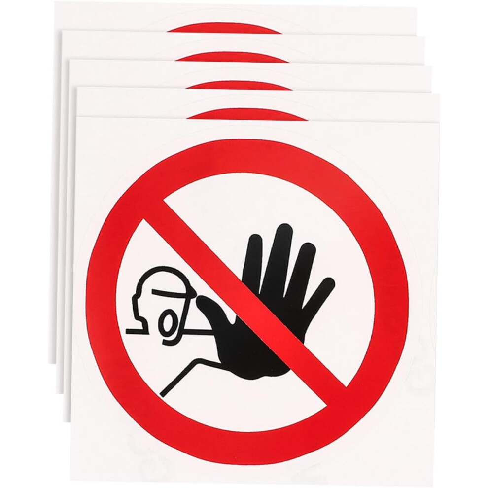 No Entrance Warning Signs 5Pcs Adhesive Safety Labels 100Mm Diameter Self-Adhesive 8686962986600