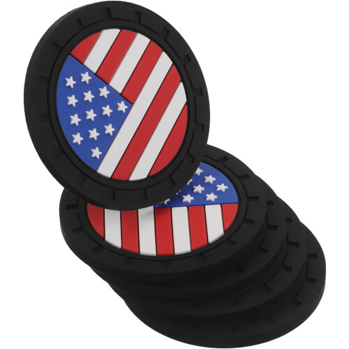 5 sottobicchieri per auto con bandiera americana, accessori per interni auto e camion.
