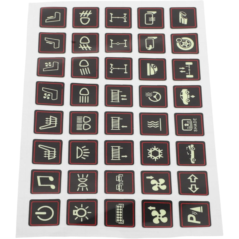 Automotive Switch Panel Sticker Glow-In-The- Car Interior Button Labels Self-Adhesive Waterproof Car Label Stickers Dark 5455468438813