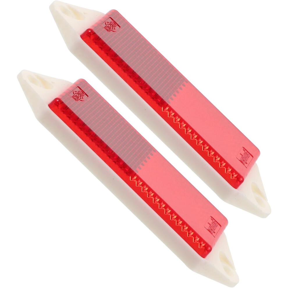 2Pcs Rectangular Trailer Reflectors With Bolt Mounting, High Visibility Plastic Red 8882873507938