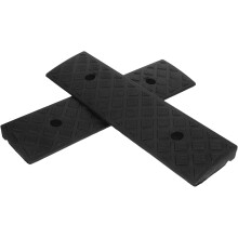 Tappetino in gomma per soglia portiera auto, 2 pezzi, altezza 5 cm, nero, robusto, rampe per marciapiede e vialetto.
