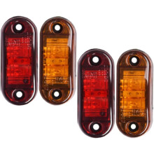 4 db LED-es oldalsó helyzetjelző lámpa teherautókhoz és pótkocsikhoz, Piranha stílusú piros és sárga LED-es pótkocsi helyzetjelző lámpa