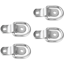 Lot de 4 anneaux d'arrimage robustes en fer avec supports de fixation de 3 mm pour accessoires de remorque