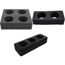 3er-Set Getränkebecherhalter aus Schaumstoff mit mehreren Löchern, leicht, schützend, schwarz