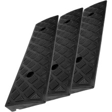 3 stuks zwarte drempelhelling voor oprit 50x13x3 cm driehoekige hellingplaat kabelbeschermer