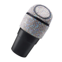 Poubelle de voiture strass avec couvercle et porte-gobelet