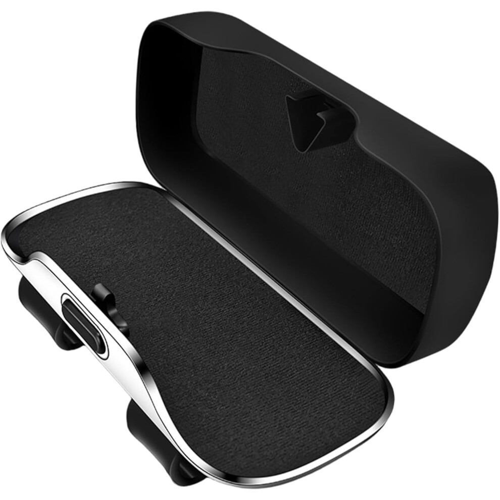 Sun Visor Glasses Case Clip For Car Sunglasses Holder Open Eyeglasses Storage Organizer Black 5455468449291