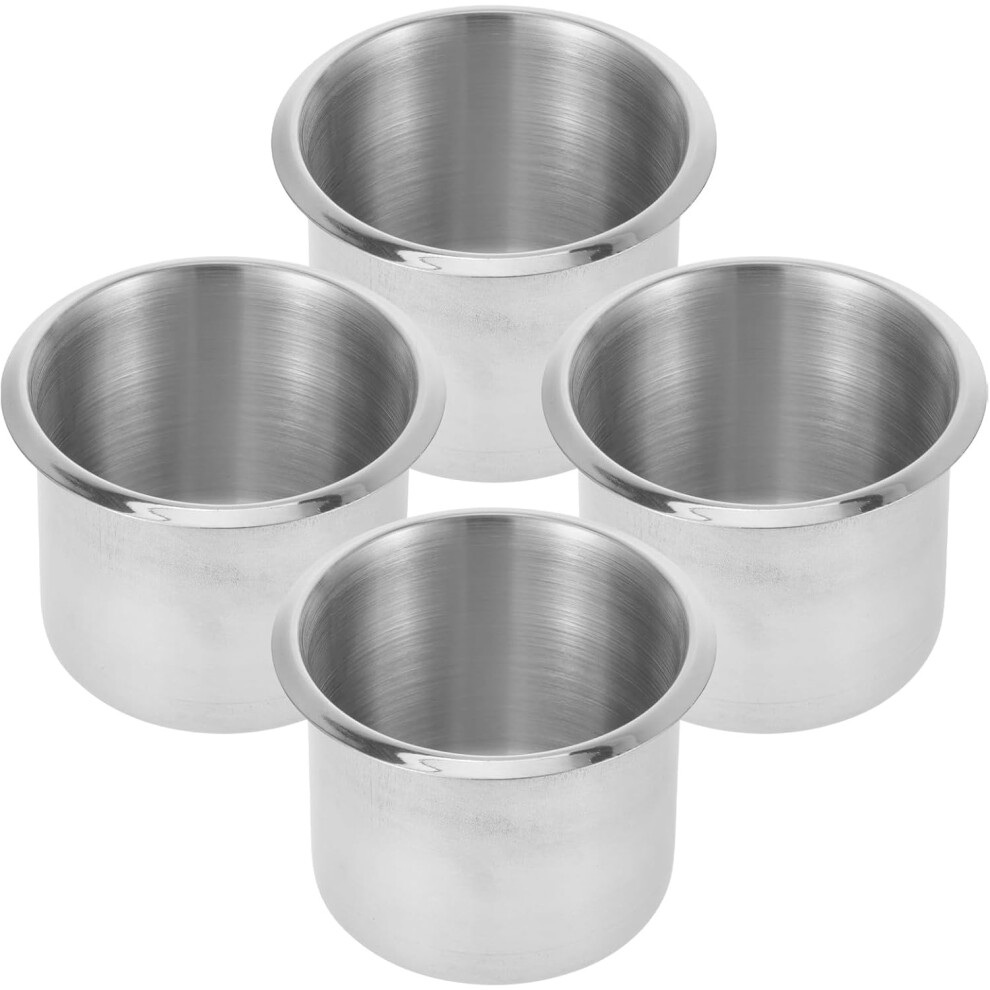 Drop-In Stainless Steel Boat Cup Holder 4Pcs For Camping And Yacht Beverage Holders Silver 5455468524899