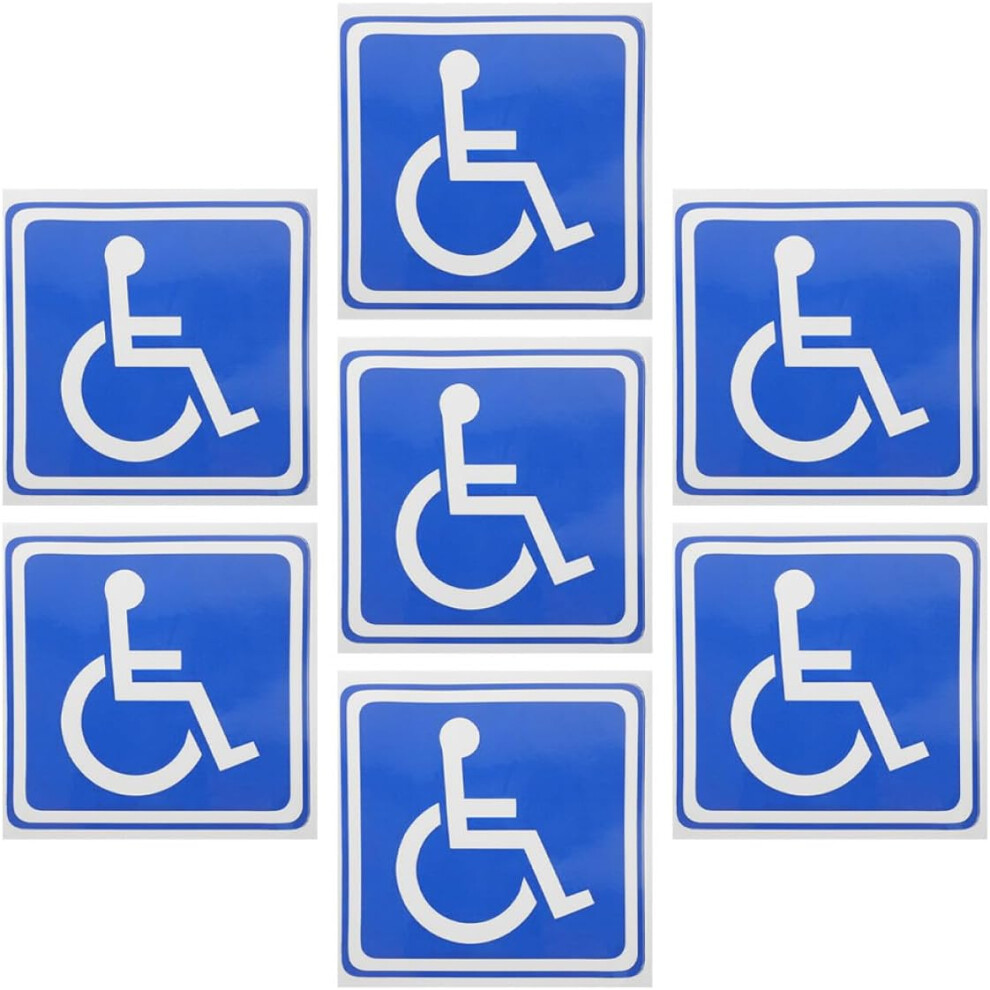 Handicap Wheelchair Window Decal 7Pcs Vinyl Sticker Set 13X13cm Square Right-Facing Disability Parking Sign 8686962012958