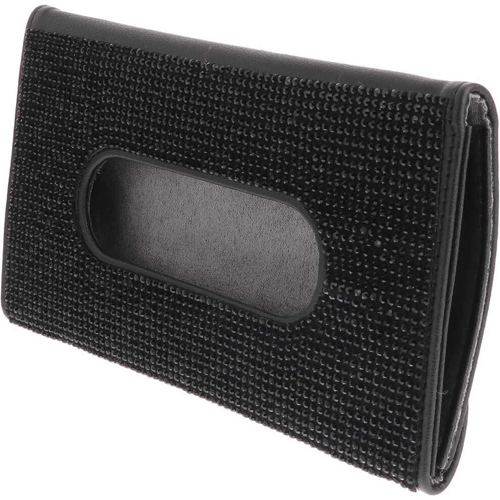 Car Visor Tissue Holder Pu Leather Crystal Decoration Hanging Sun Visor Napkin Box Black 5455468448096