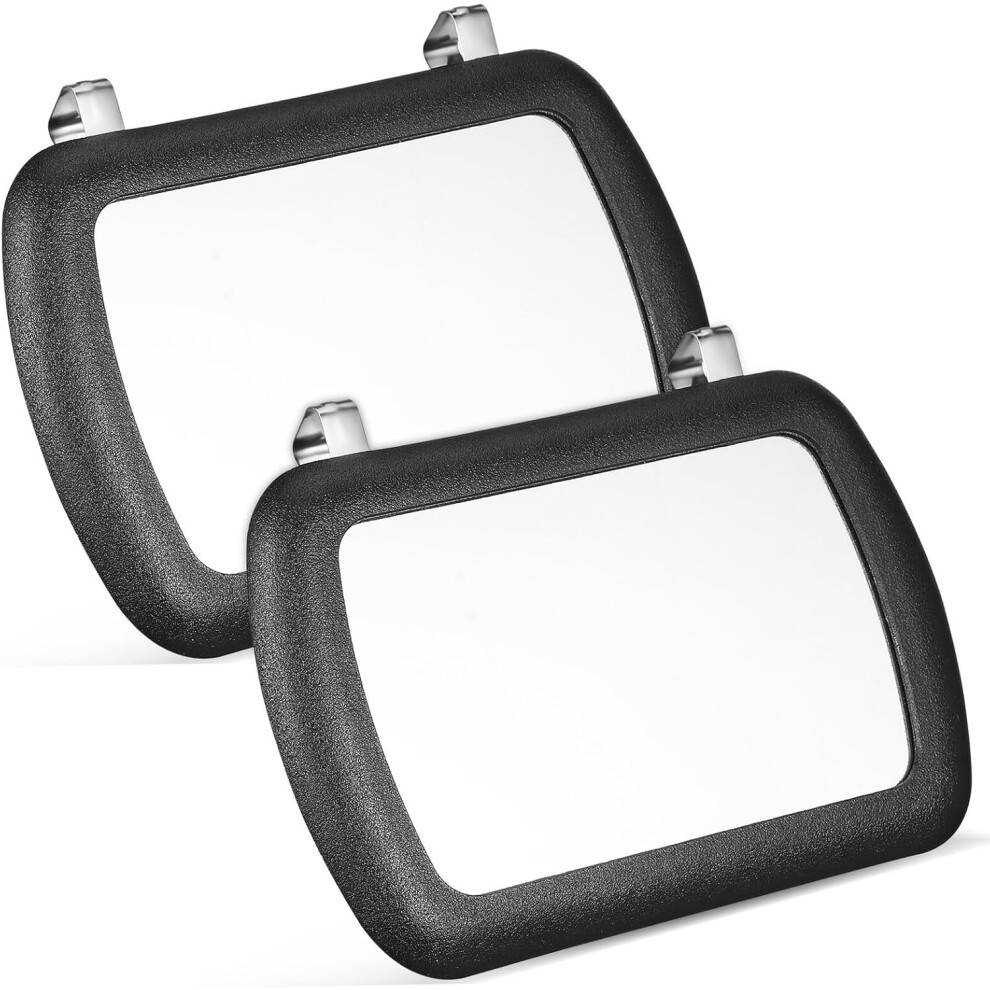 2Pcs Car Sun Visor Mirror Clip Visor Makeup Mirror For Car Interior Vanity Black 5455468529238