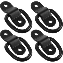 4 kpl mustia D-rengaskiinnitysankkureita ruuveilla, raskaaseen käyttöön tarkoitetut perävaunun kiinnitysrenkaat