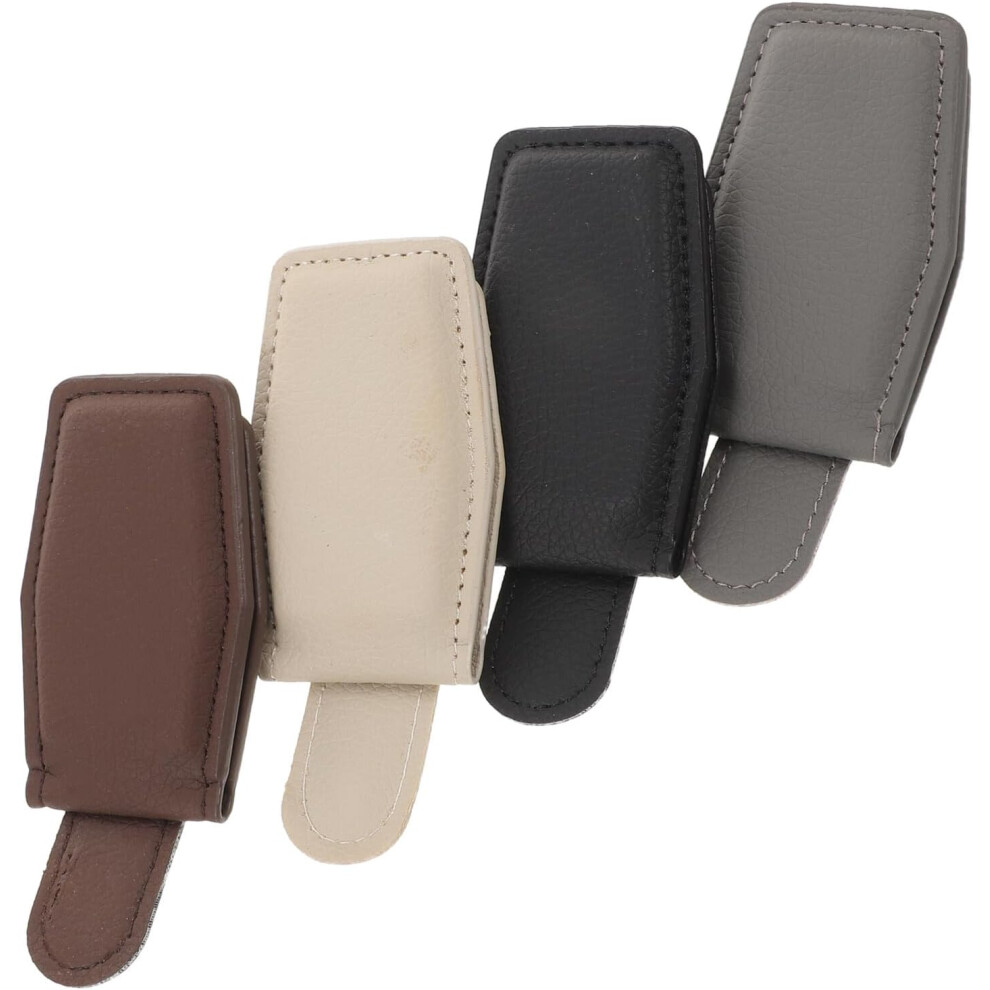4Pcs Magnetic Pu Leather Sunglass Holder For Car Visor Eyeglass Clip 5455468449284