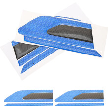 Reflektierende Auto-Seitenaufkleber, 2er-Set, blau-schwarz, Carbonfaser-Optik, Antikollisionsstreifen, selbstklebende Fahrzeugaufkleber