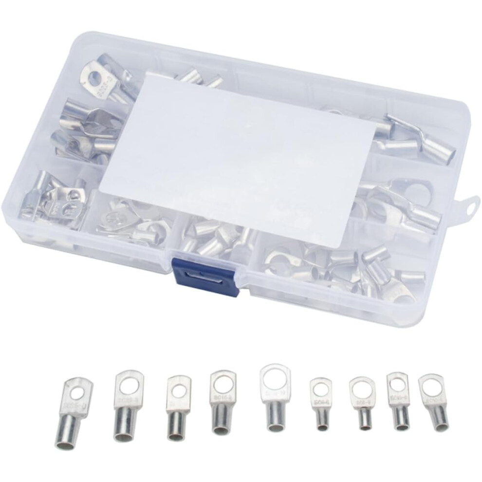 65Pcs Seal Battery Wire Connectors Kit Ring Crimp Terminals Heavy Duty Tube Lugs 5455468457364