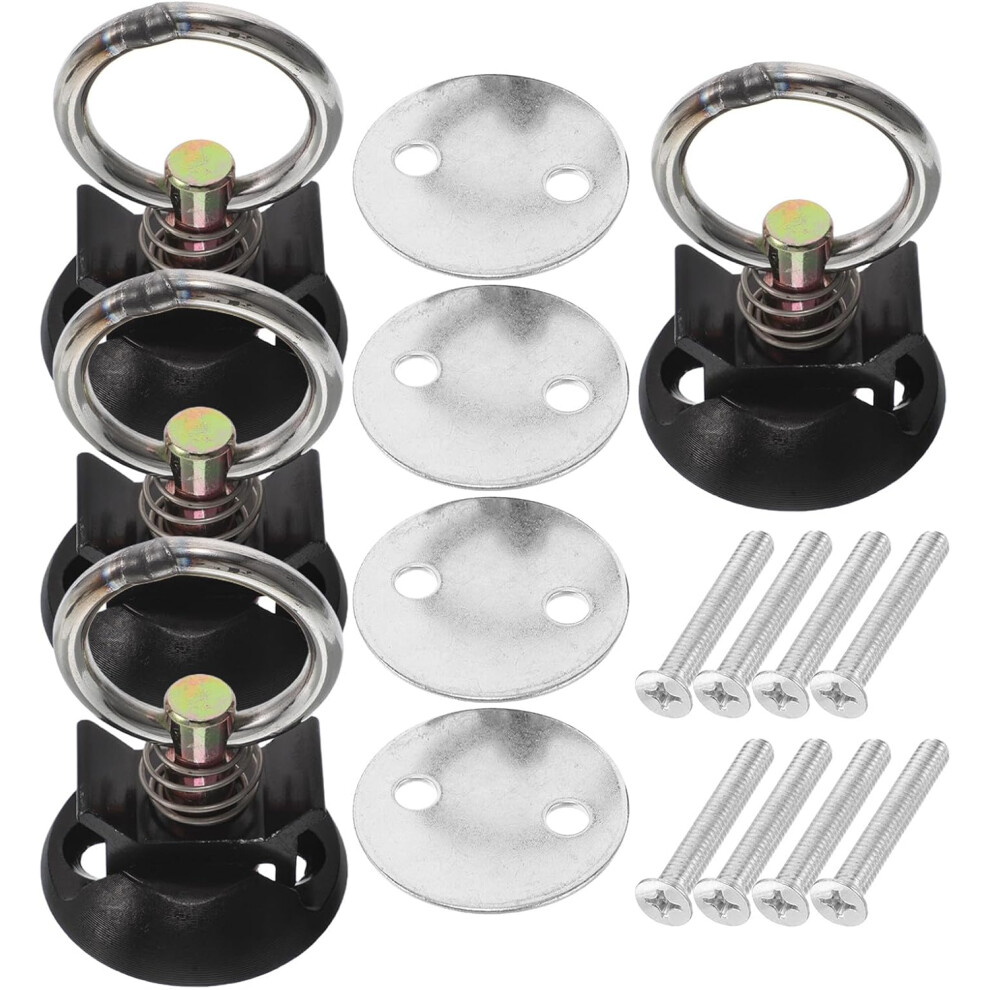 4Pcs L Track Tie Down Anchor Points With Round Rings Motorcycle Trailer Truck Bed Tie Down Anchors 5455468452062