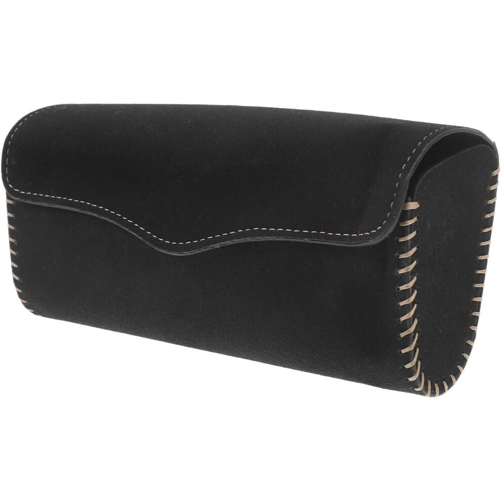 Car Visor Glasses Storage Case Suede Eyeglass Holder For Car Sunglasses Organizer Black 5455468529276