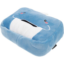 Car Tissue Holder Hanging Sun Visor Tissue Case Plush Whale Design for Back Seat and Dashboard Use