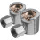2pcs Metal Button Head Grease Coupler Replacement, Hydraulic Grease Fitting Adapter Copper Flat Lock 1