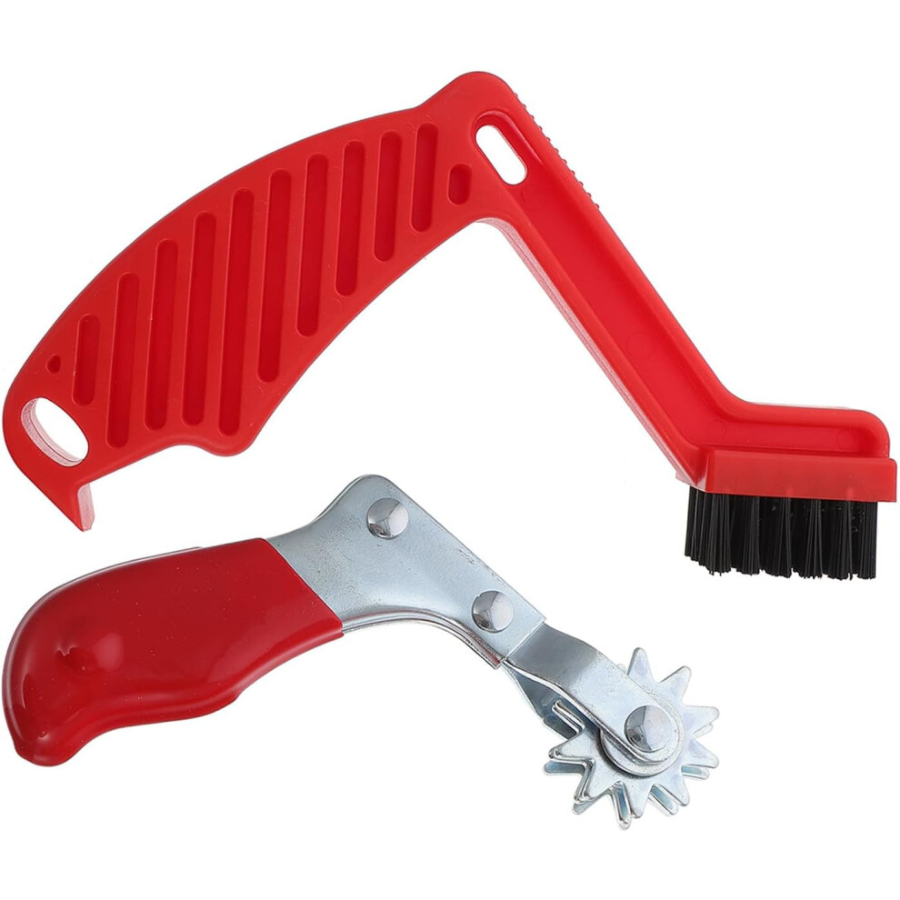 Car Buffing Pad Cleaner Set 2 Pieces Wool Polishing Spur Brushes L-Shaped Polishing Pad Cleaning Tools Red 5455468453816