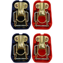 Conjunto de braçadeira do terminal da bateria do carro 2 pares vermelho azul cobre chapado conector da bateria automática
