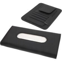 Car Sun Visor Napkin Holder Tissue Case for Vehicle with Leather Material, Multifunctional Storage