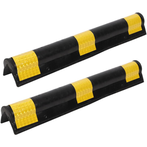 2pcs Rubber Corner Guards Reflective Wall Corner Protector 600x100x10mm