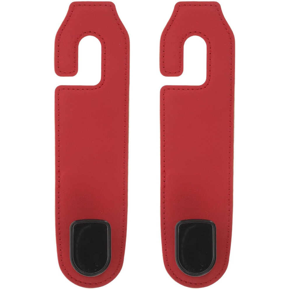 2Pcs Car Seat Hooks For Backrest Pu Hangers Organizer Multifunctional Seat-Back Hooks Red 5455468548871
