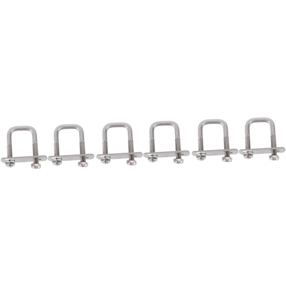 6Pcs Stainless Steel Right-Angle Bolts U-Shaped Square Clamp Screw Damper 5455468457883