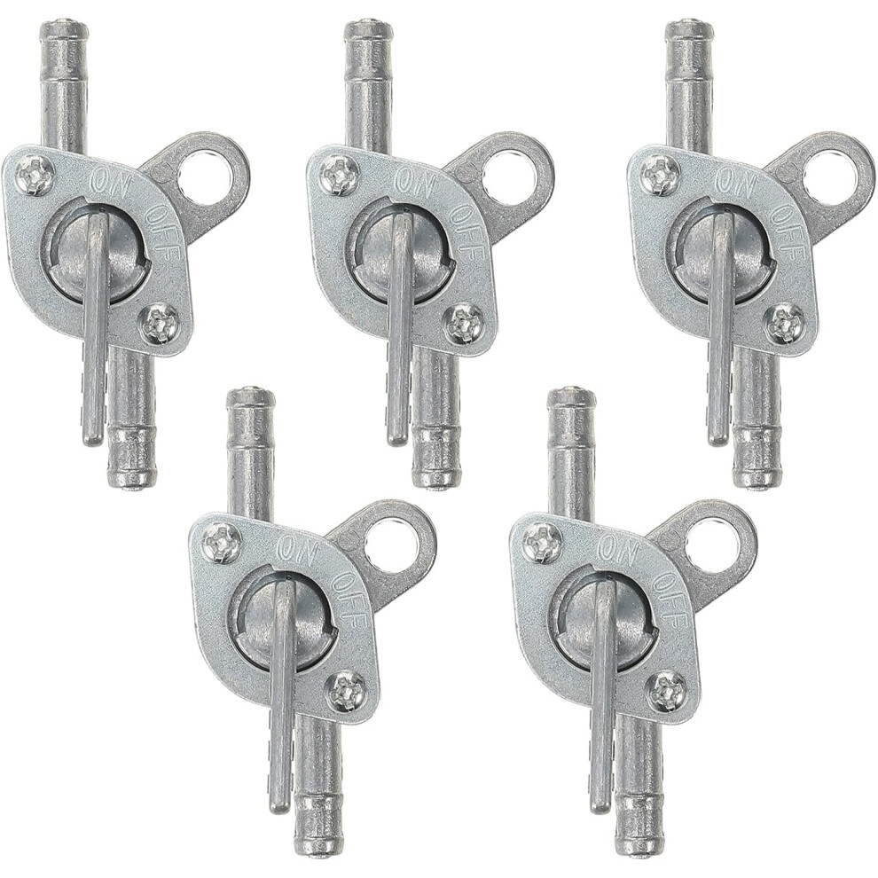 5Pcs Universal Fuel Petcock Valve Kit Inline Fuel Shut Off Valve For Motorcycle Atv Dirt Bike Tank Switch Tap Compatible Silver 5455468464928