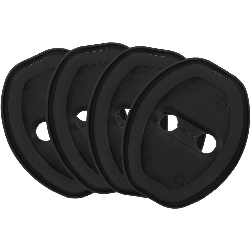 4Pcs Universal Car Silicone Door Lock Protective Covers, Thickened Shock-Absorbing Latch Pads Black 5455468542183