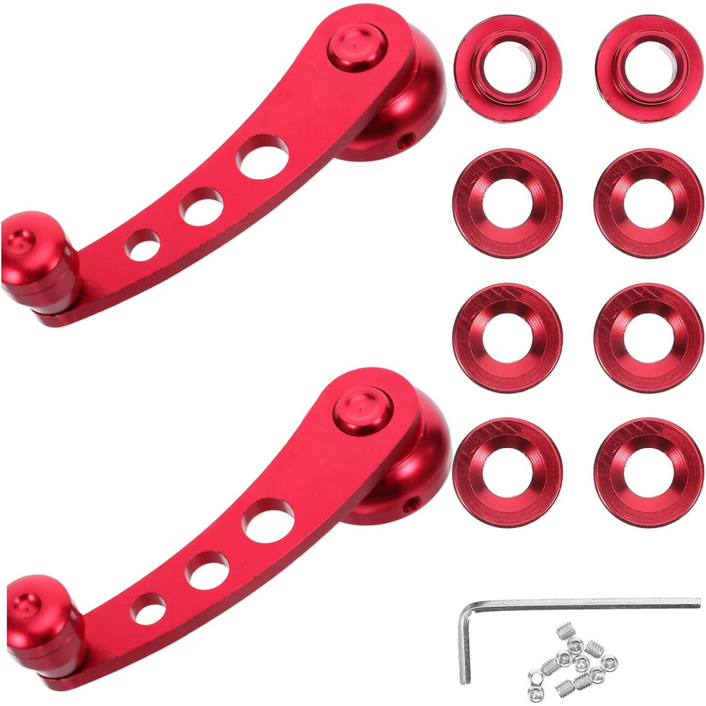Universal Aluminum Car Window Winder Crank Handle Set, Car Door Crank Rocker Red 5455468547416