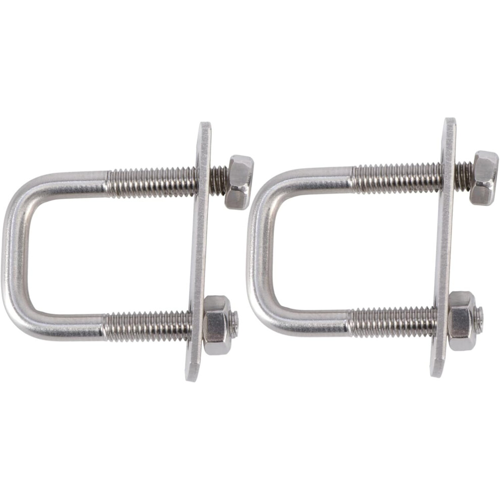 2Pcs Stainless Steel U-Shaped Square Bolts Clamp Screw Damper For Hoses Tubes Lines Automotive Marine Industrial 5455468457913