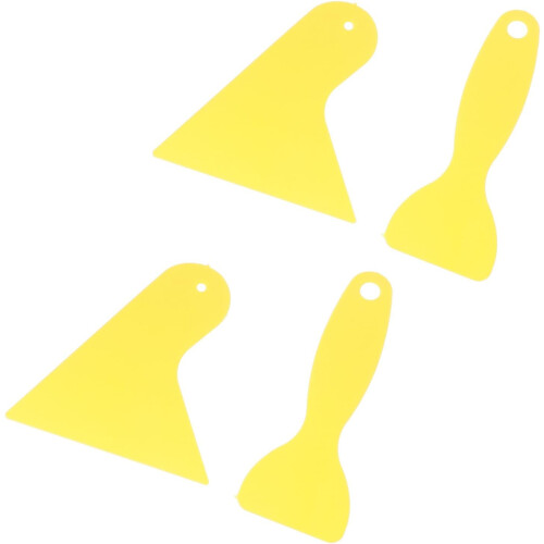 Car Vinyl Wrap Scraper and Auto Film Squeegee 4pcs Set (2 Small + 2 Large) Thickened Plastic Wrapping Scraper Tools