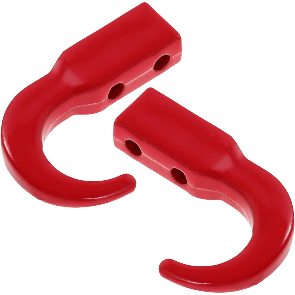 Rc Crawler Truck Metal Tow Hooks 2Pcs Simulation Small Car Model Parts Replacement Accessories Red 5455468450259