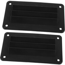 2 piezas de rejillas de ventilación negras para RV de 79 x 141 mm con tornillos, rejilla de repuesto de plástico para aire acondicionado