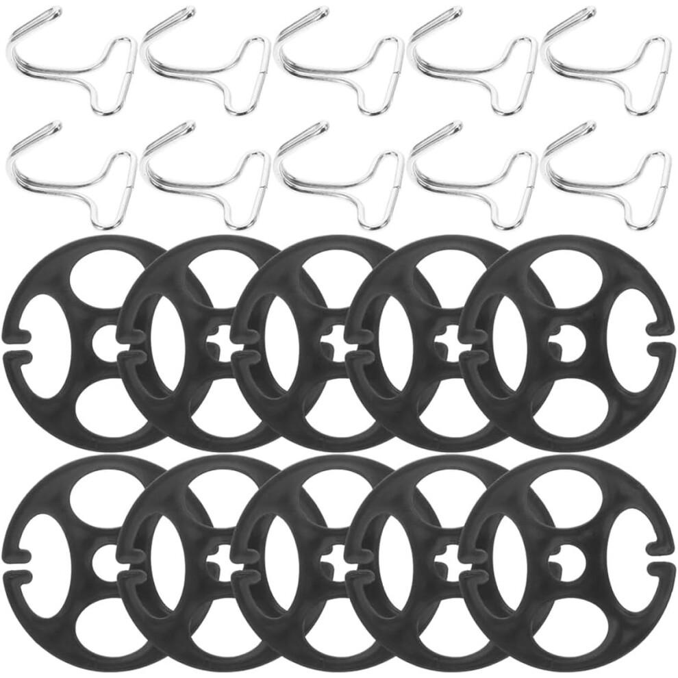 20 Pieces Metal Hook With Plastic Fasteners For Car Seat Cover Fixing Black 5455468549090