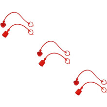 3er-Set hydraulische Schnellkupplungskappen, Innengewinde, Anschlüsse für Schlauchverbinder, rote Kappe